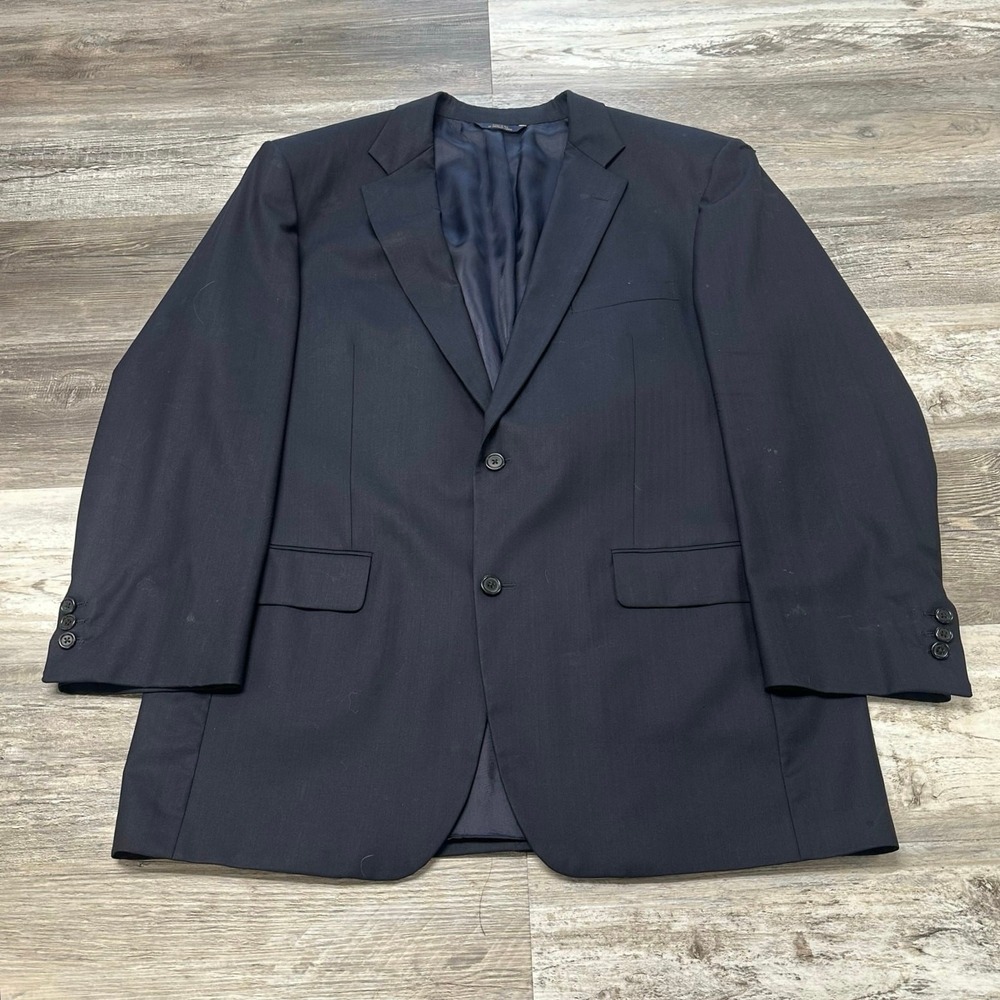 Brooks Brothers Navy Blue Mens 46L 2‎ Button Wool Blazer Suit Jacket USA Made